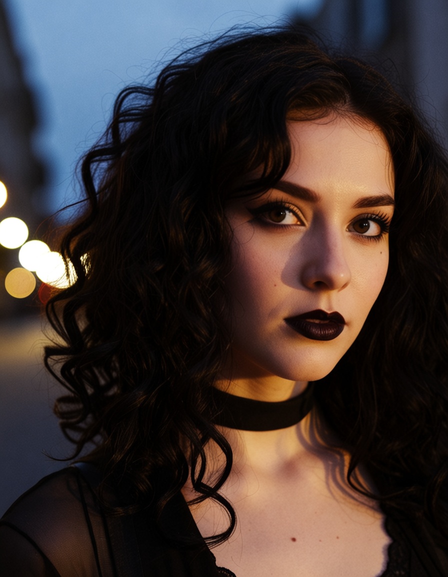 ashkenazi jew 1girl,  voluminous curls hair,  dark chestnut hair on Tensor.Art