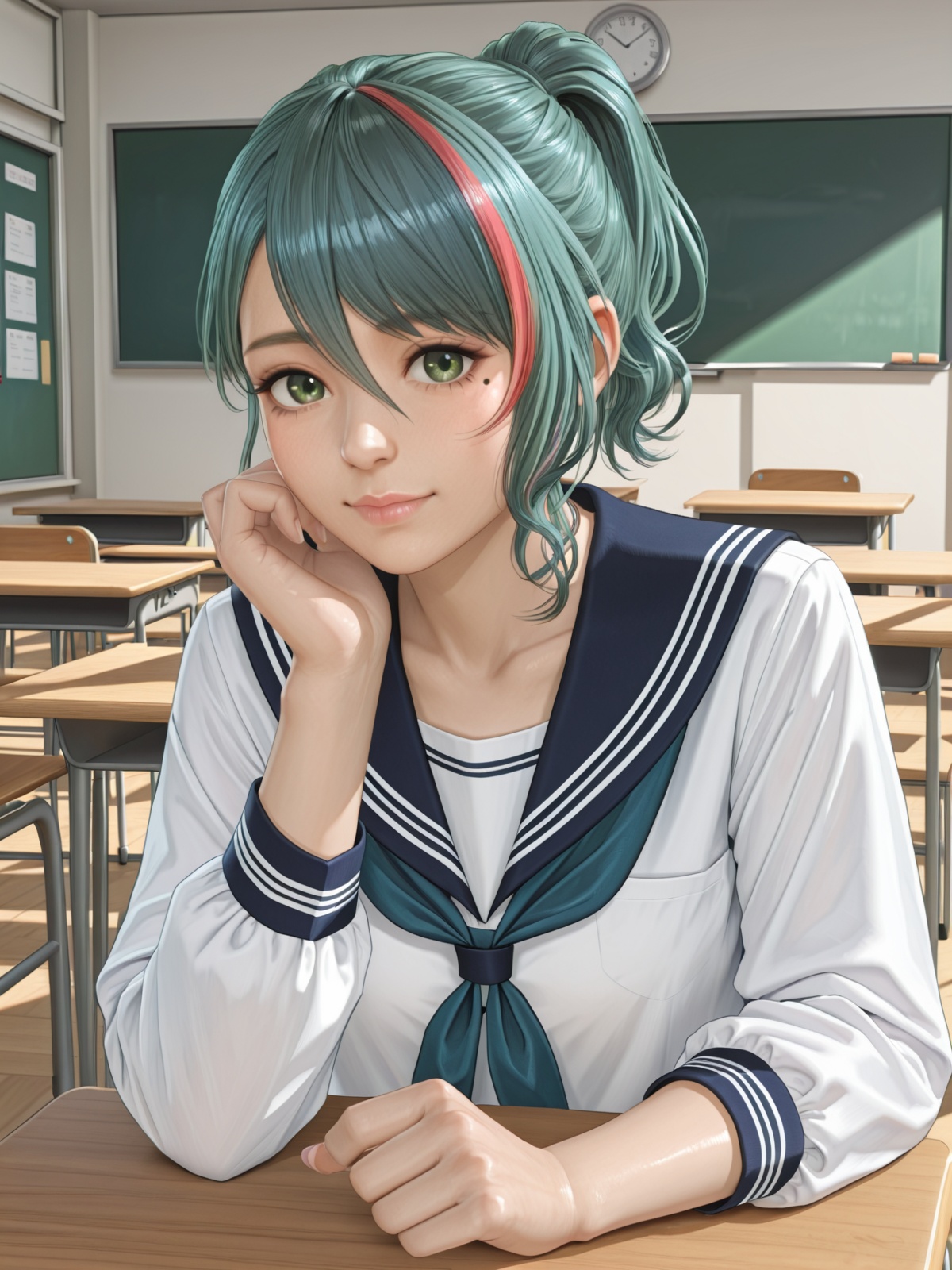 tamaki \(doax vv\),  streaked hair,  short ponytail on Tensor.Art