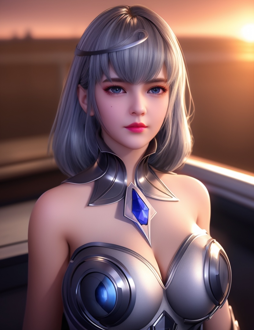 <lora:532-DA-斗罗大陆-叶泠泠:0.8>(,1girl, ,best quality, ),looking at viewer,masterpiece, (( , )),, realistic,science fiction,mole, ultra realistic 8k cg, sun ,  rose,(cleavage), (),
