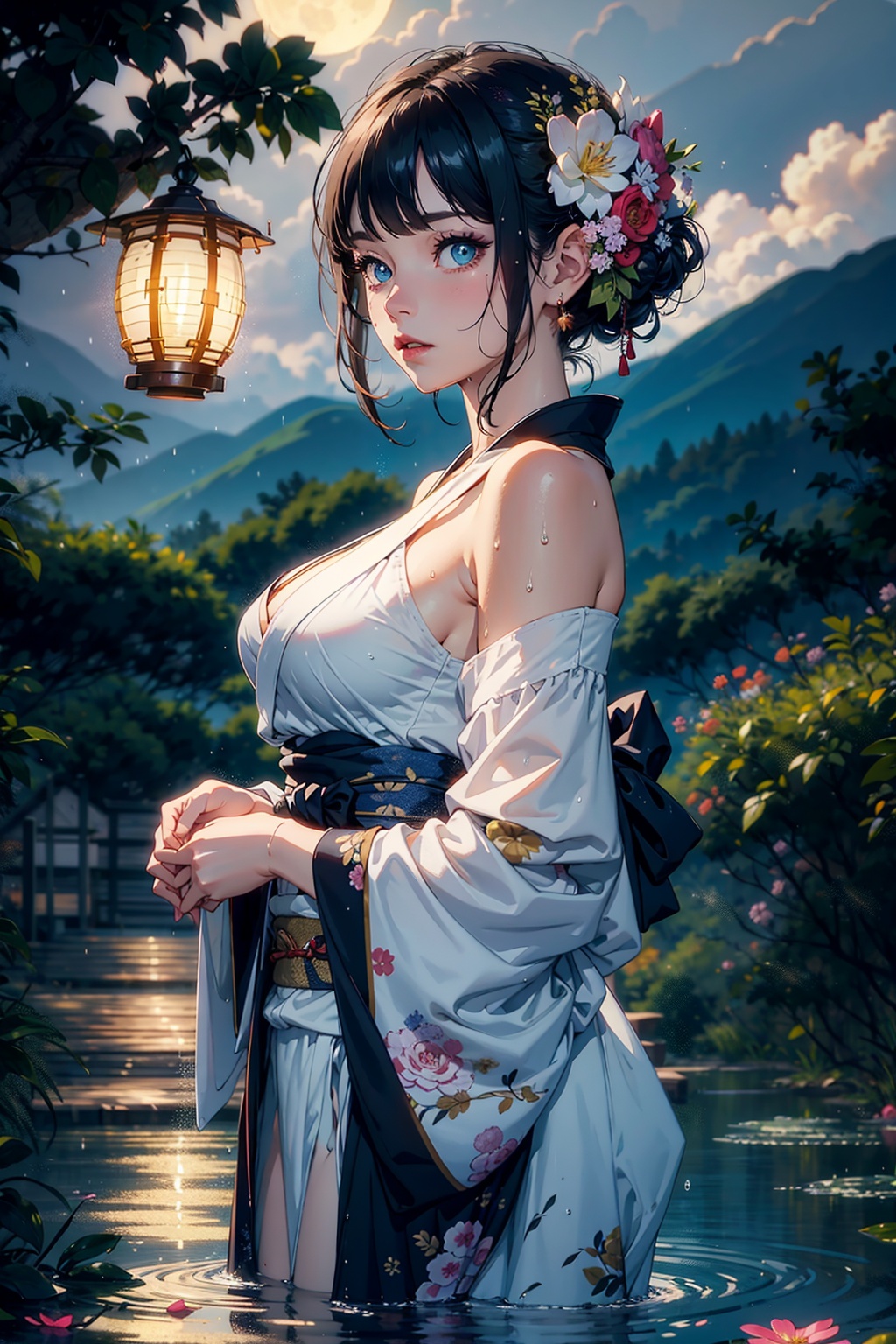 1girl,  breasts,  moon on Tensor.Art