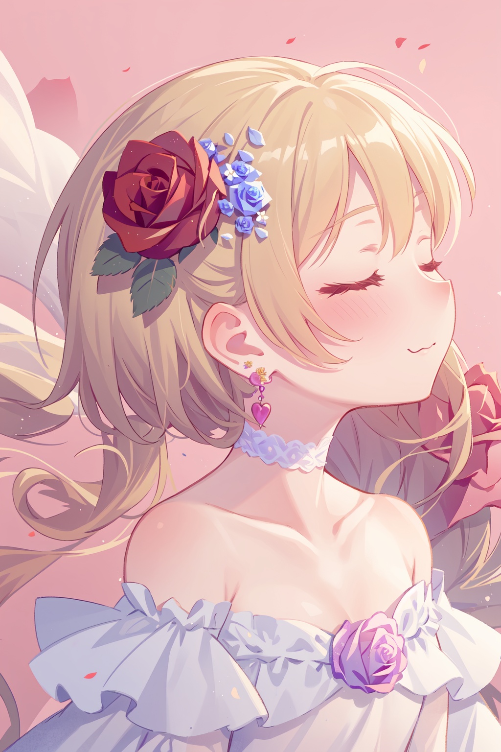 (masterpiece,  best quality),  pink rose background on Tensor.Art