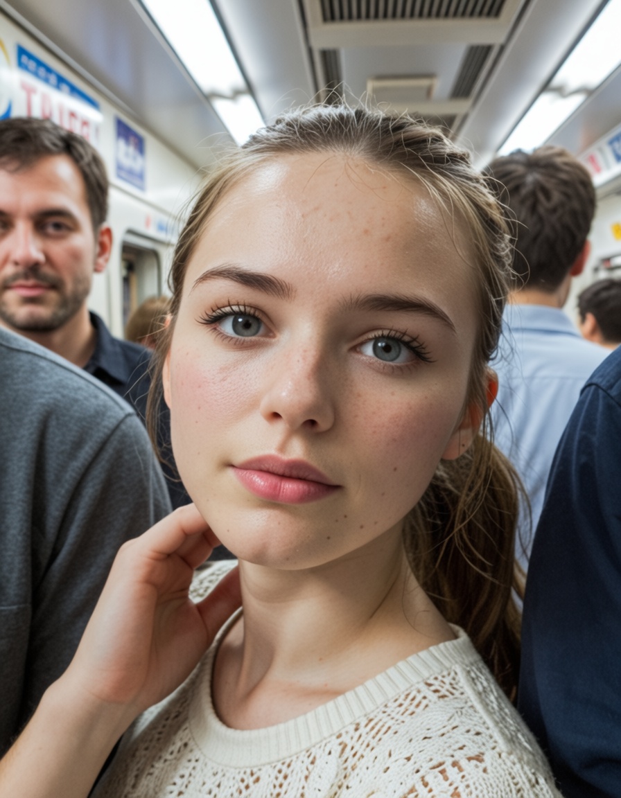beautiful scandinavian 1girl,  half-up,  half-down hairstyle hair on Tensor.Art