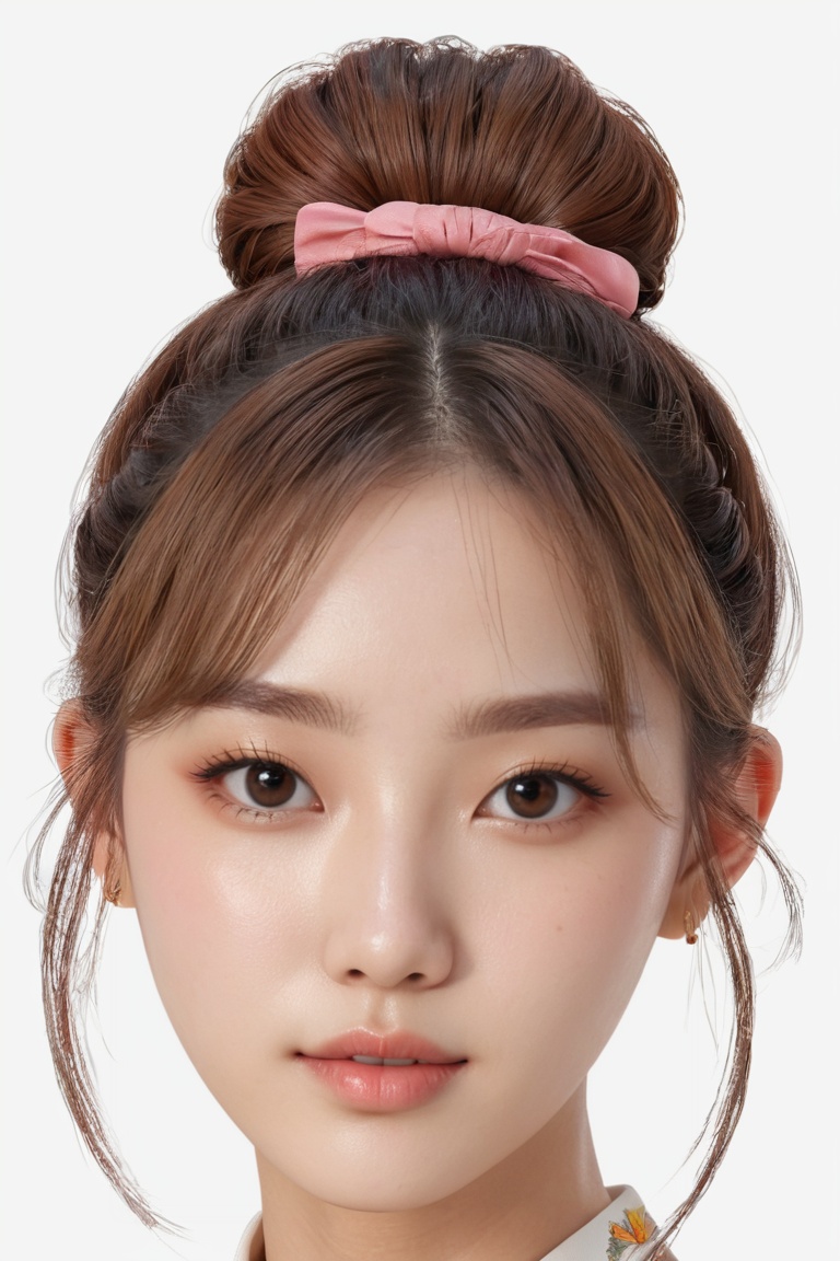 k pop girl,  bun hair,  clean skin on Tensor.Art