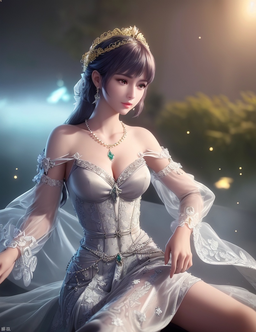 ultra realistic 8k cg, picture-perfect face, flawless, clean, masterpiece, professional artwork, famous artwork, cinematic lighting, cinematic bloom, perfect face, beautiful face, fantasy, dreamlike, unreal, science fiction,   lace, lace trim, lace-trimmed legwear,  (rich:1.4), prestige, luxury, jewelry, diamond, gold, pearl, gem, sapphire, ruby, emerald, intricate detail, delicate pattern, charming, alluring, seductive, erotic, enchanting, hair ornament, necklace, earrings, bracelet, armlet,halo((,1girl, pov,))  ((, 1girl, solo, star_\(symbol\), bouquet, pillarboxed, dress, jewelry))<lora:DA_BaiChenXiang:0.6>