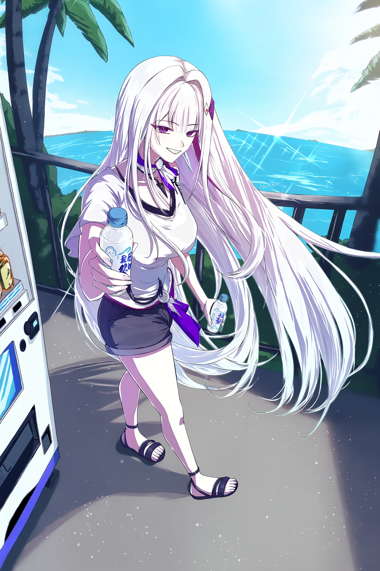 @kasumi_(skchkko) and @kita_(kitairoha),  nihilux (honkai: star rail),  A vertical anime illustration of Nihilux wearing a...