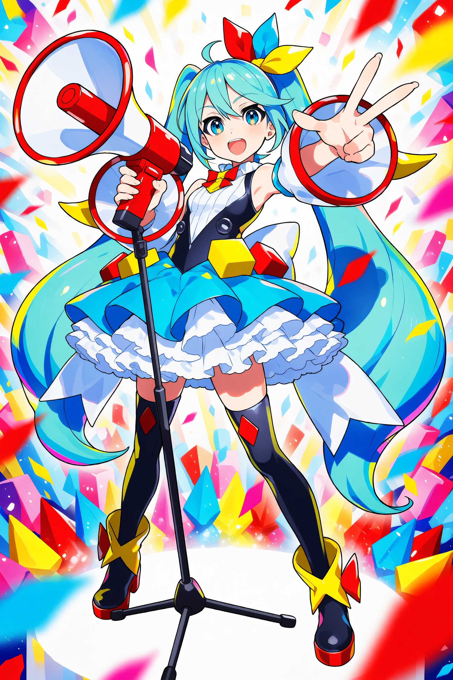 1girl,  magical mirai miku,  hatsune miku on Tensor.Art