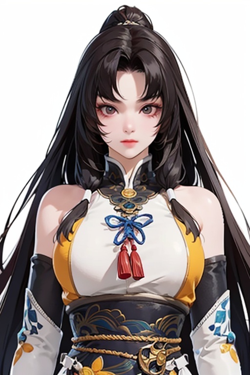 front view,(white background:1.2),hutao,breasts,upper body,looking at viewer,1girl,solo,closed mouth,Best quality,masterpiece,ultra high res,<lora:hutao1rhuazhi-000005:0.75>,