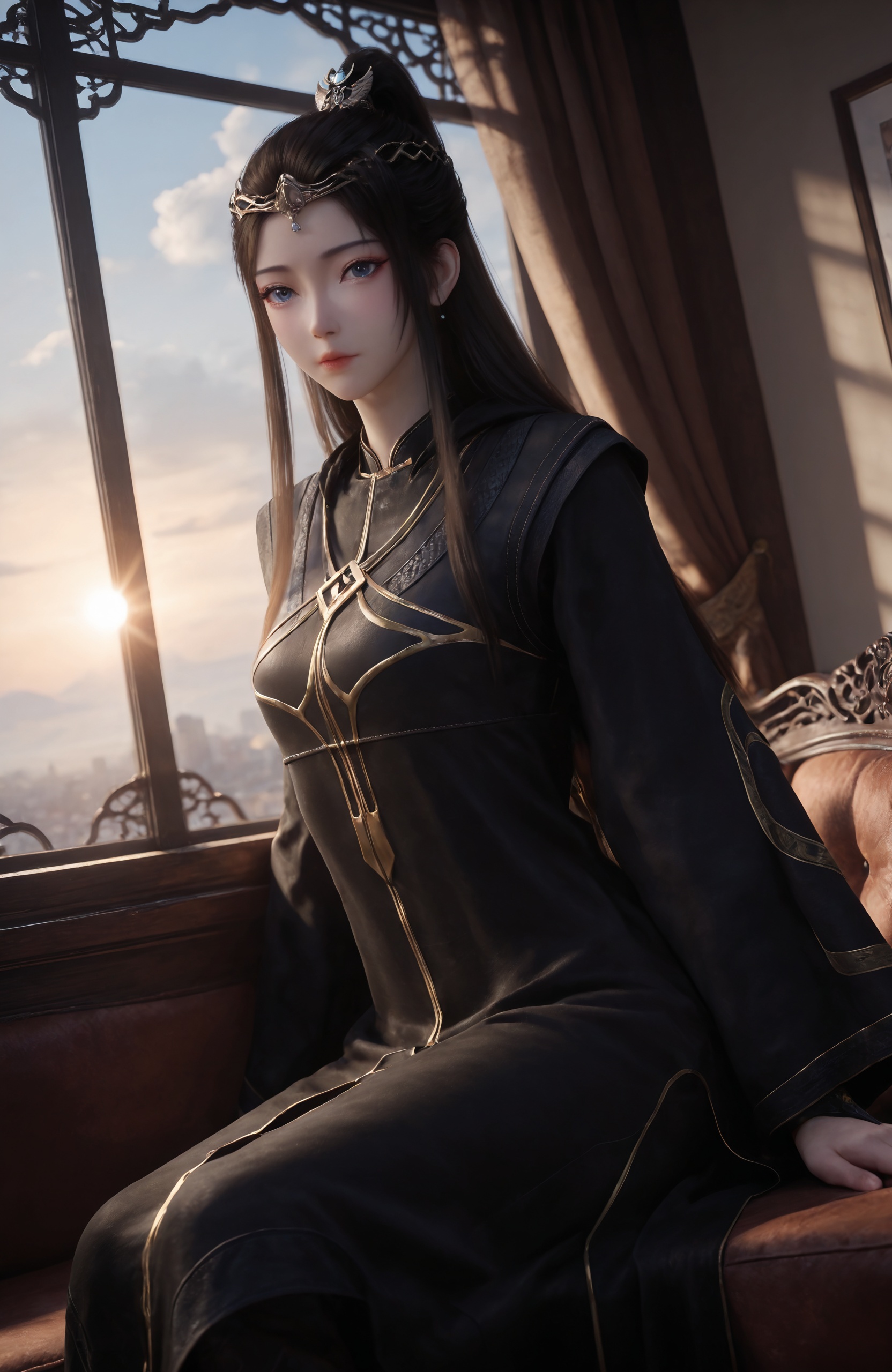 1girl,  long hair,  hair ornament by 天海TianHai on Tensor.Art