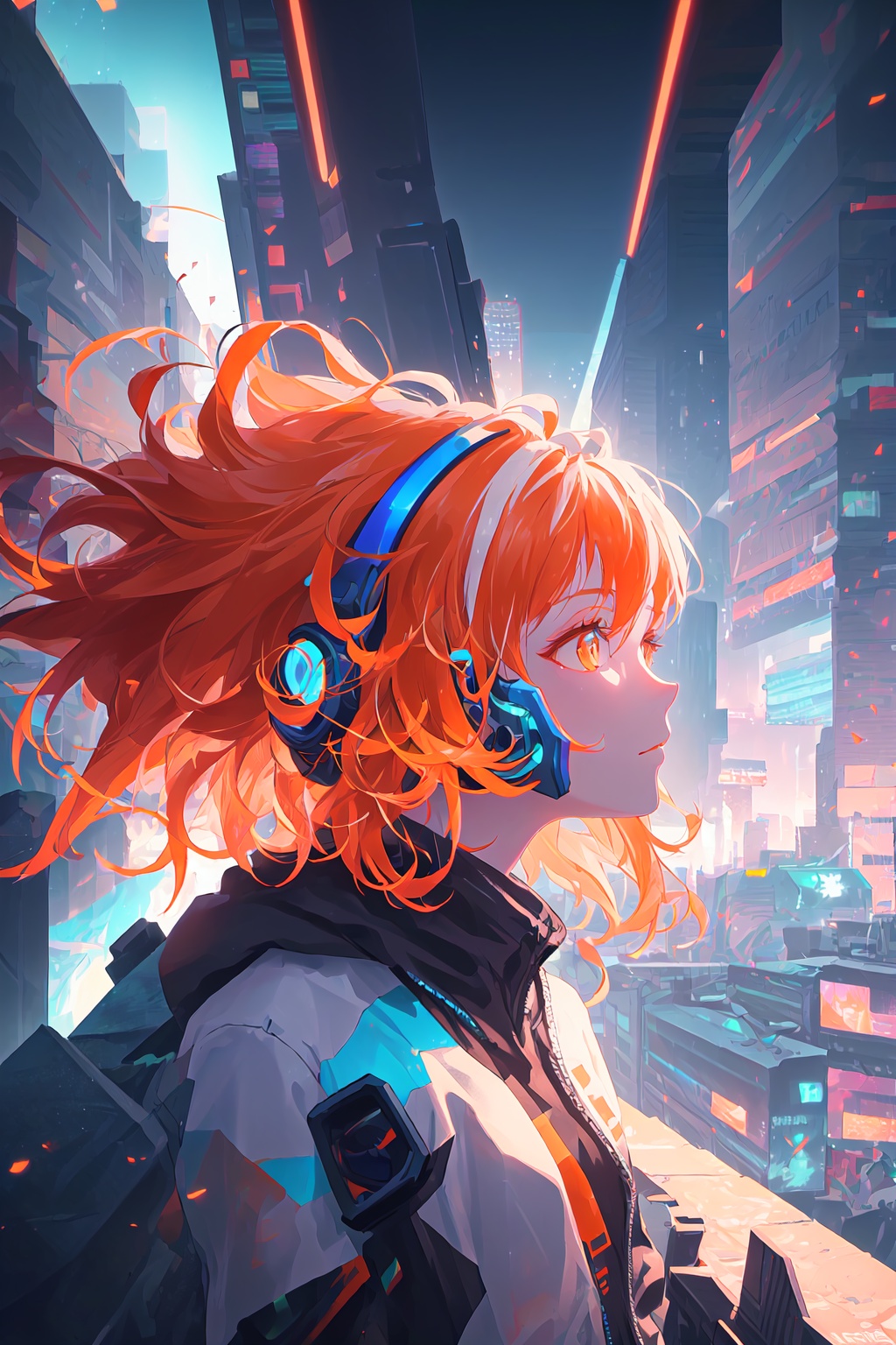 white hair,  blue hair,  orange hair on Tensor.Art