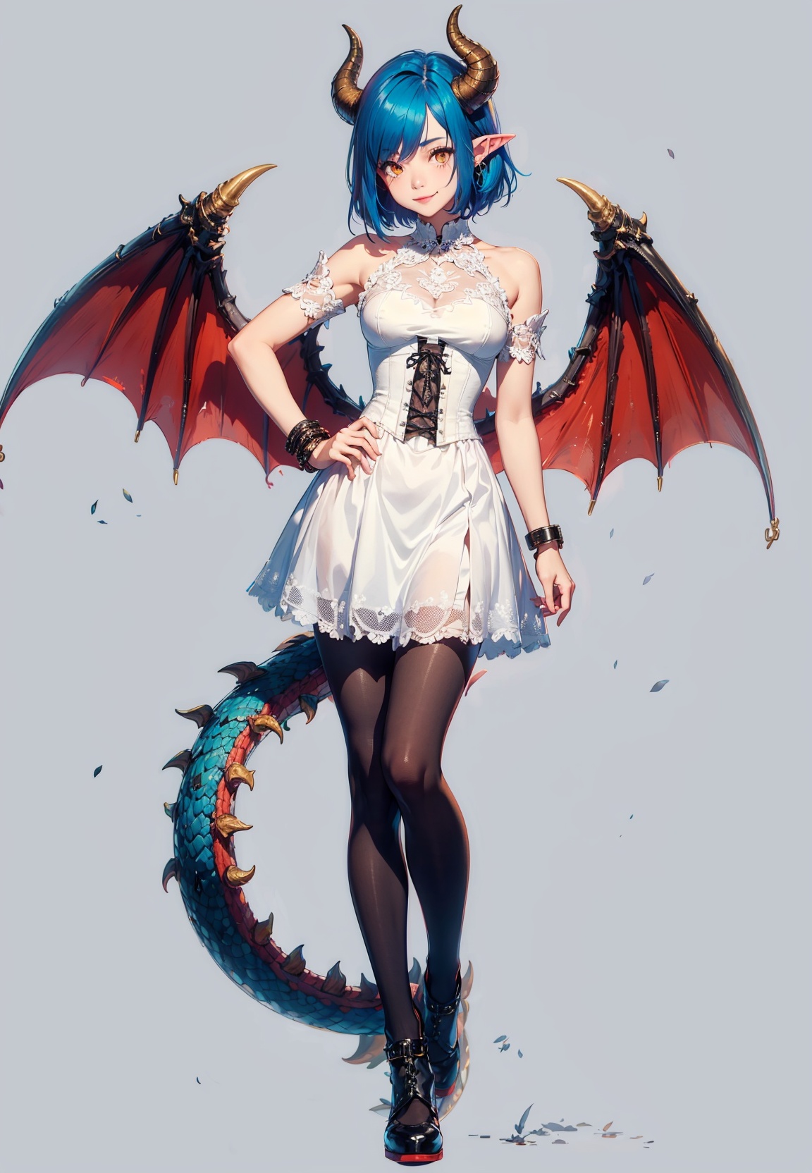 1girl,  solo,  horns on Tensor.Art