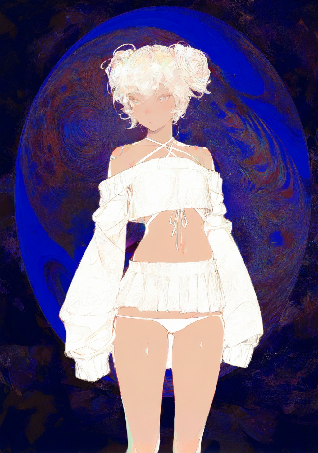 wenli,  abstract background,  sleeves past wrists on Tensor.Art