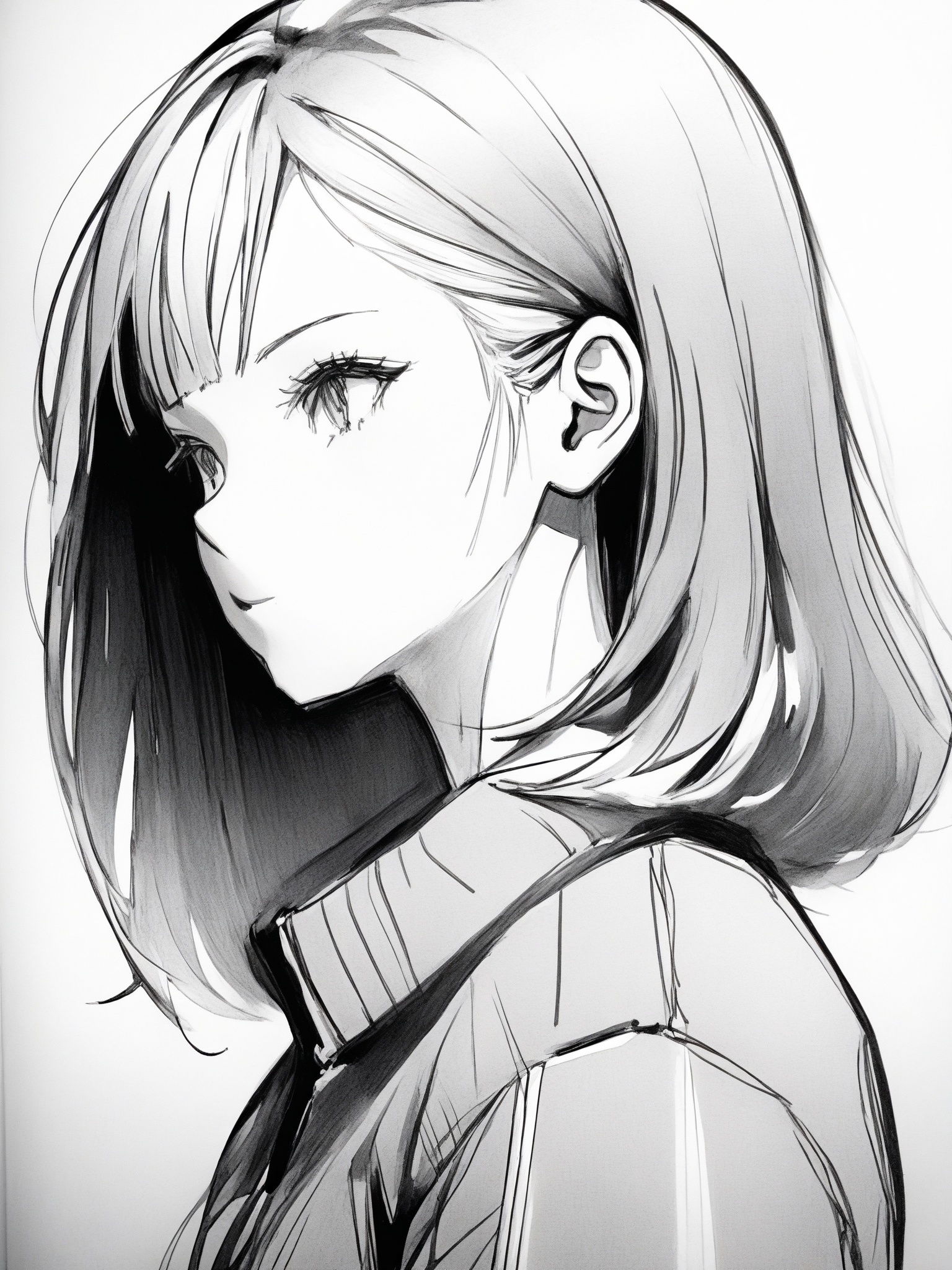 girl,  Sketched,  manga on Tensor.Art