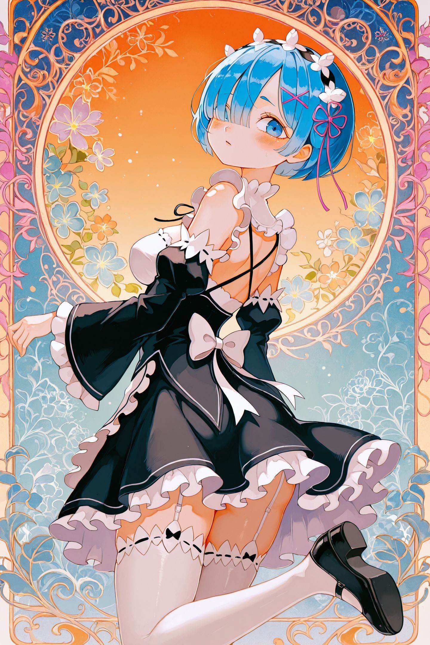 jirokano Style,  1girl,  rem \(re:zero\) on Tensor.Art