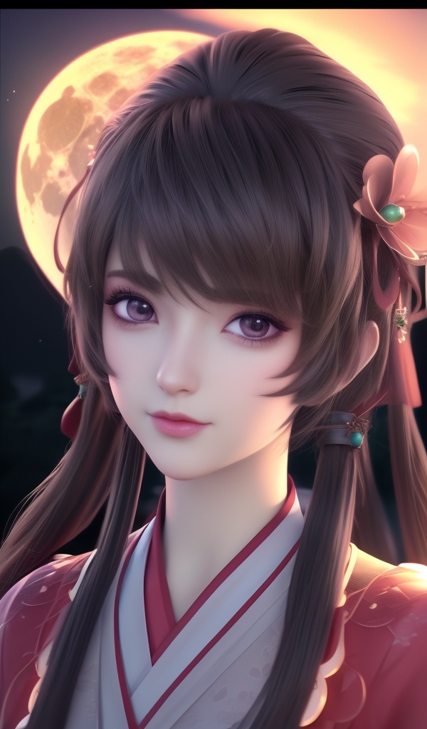 (,1girl, ,best quality, ),looking at viewer, <lora:386-DA-永生-红怡:0.8> ,ultra detailed background,ultra detailed background,ultra realistic 8k cg,, ,masterpiece, (( , )),, ,tamari \(flawless\),  ,   cure blossom, full moon,night,night sky,  (()), (), ,,