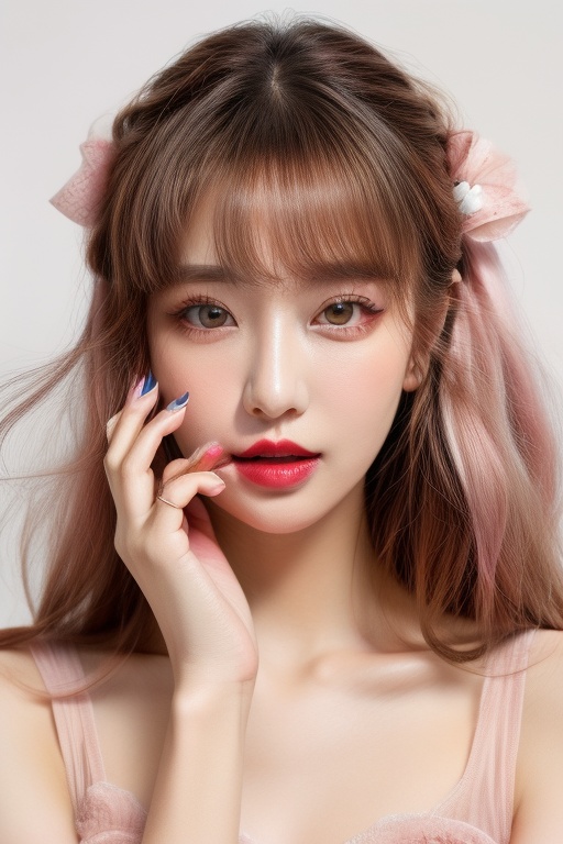 ((nail polish,  eyeliner,  eyelashes on Tensor.Art