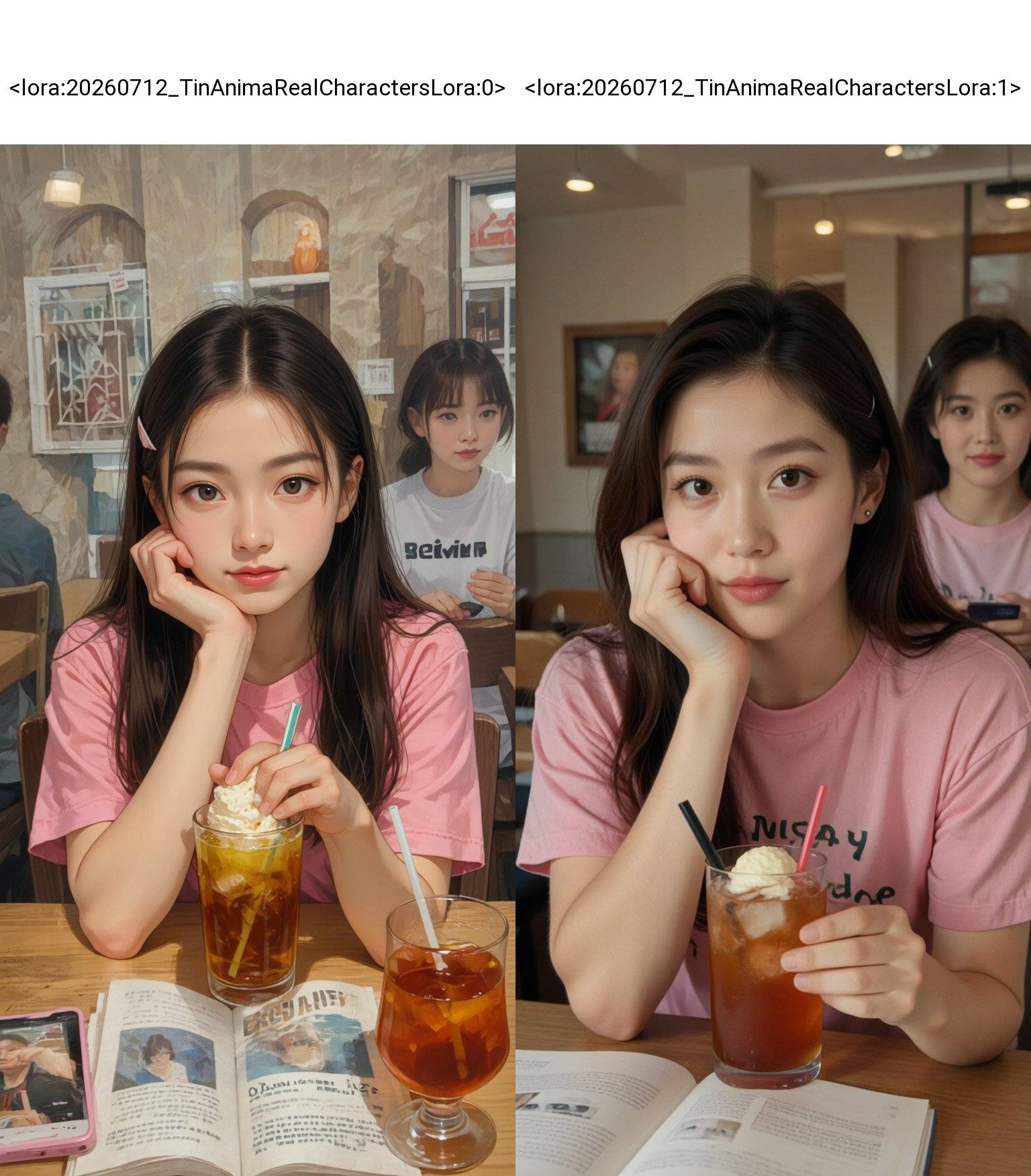 pink shirt,  realistic,  looking at viewer on Tensor.Art