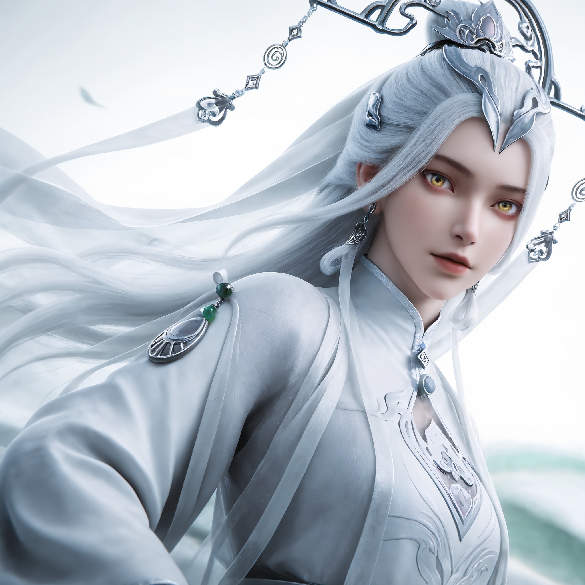 1girl,  white hair,  long hair by 天海TianHai on Tensor.Art