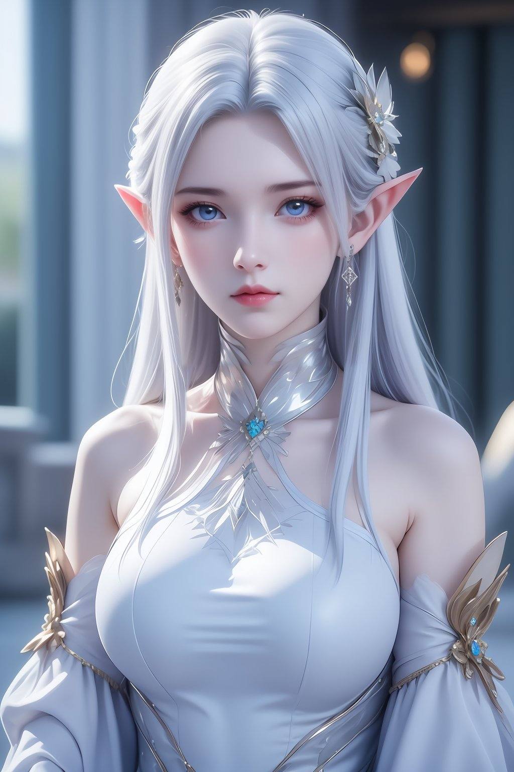 1girl,  solo,  white dress by 天TIN on Tensor.Art
