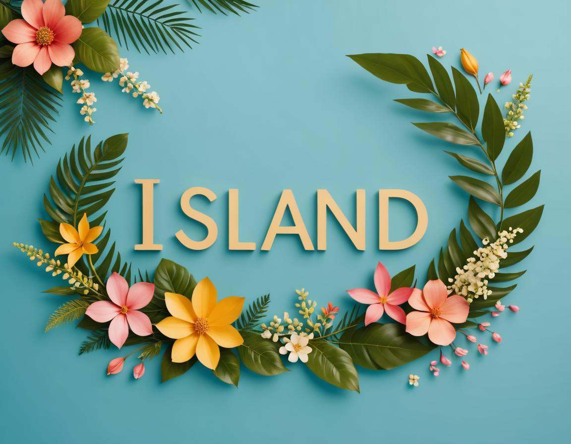 floral design with the word Island. on Tensor.Art