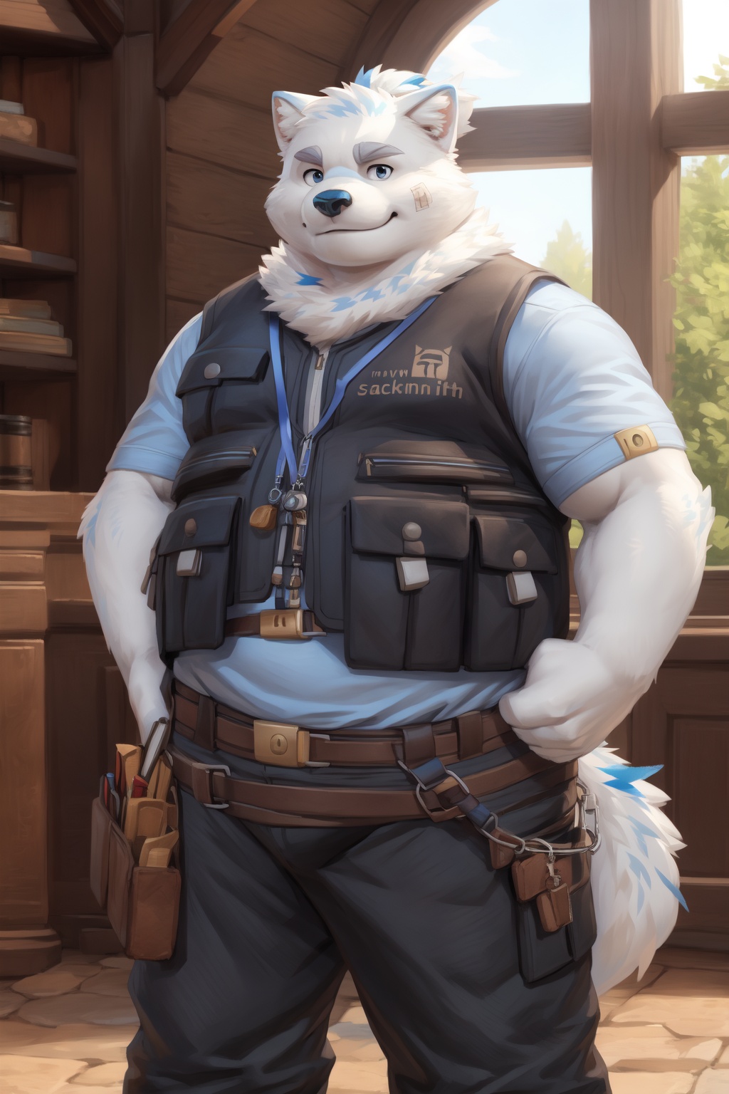 yohack,  blue eyes,  musclegut on Tensor.Art