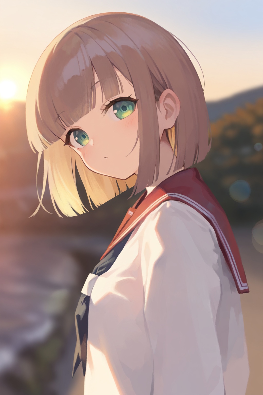 1girl,  solo,  looking back over shoulder on Tensor.Art