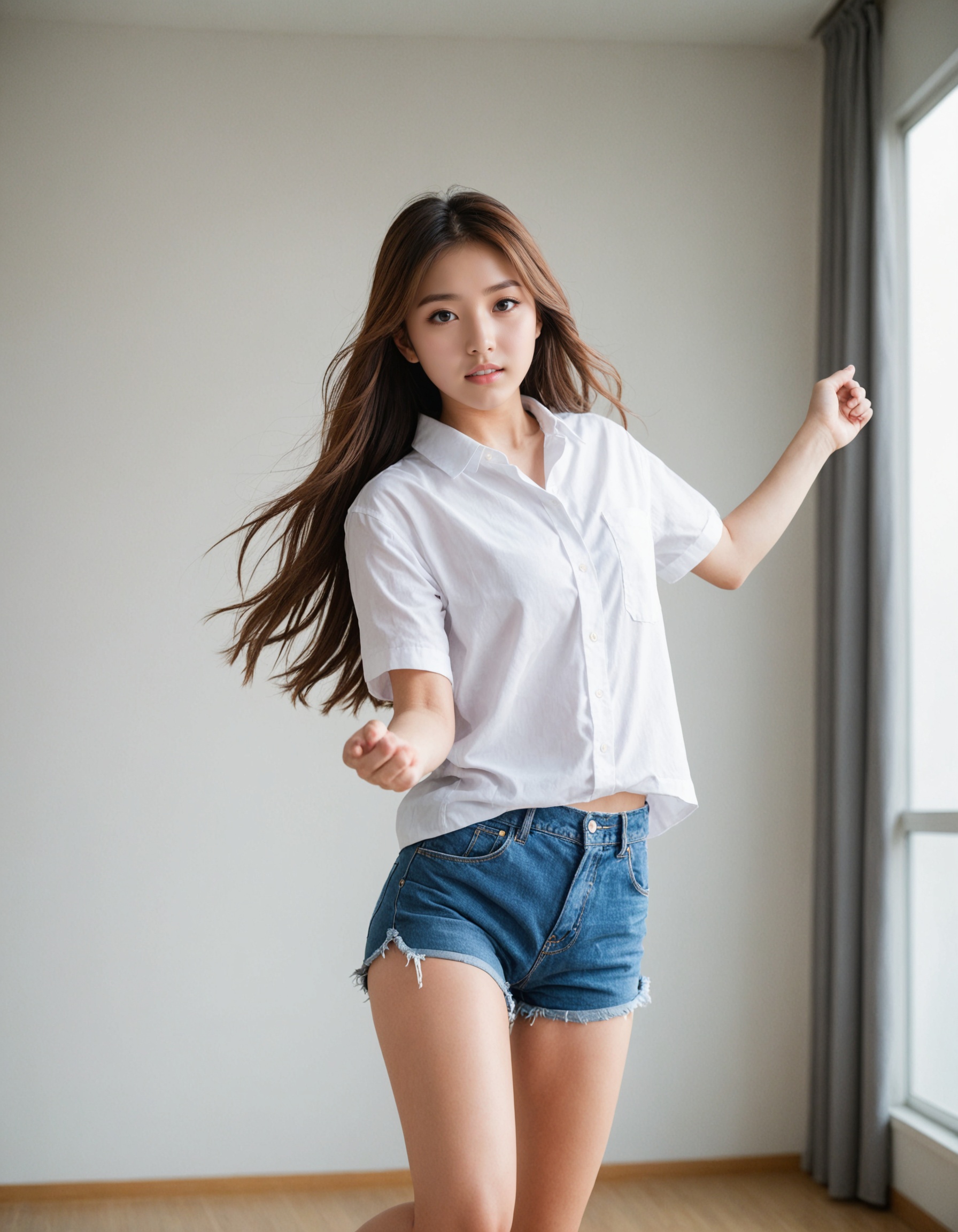 masterpiece,  best quality,  portrait photo of a 18 years old j-pop girl on Tensor.Art