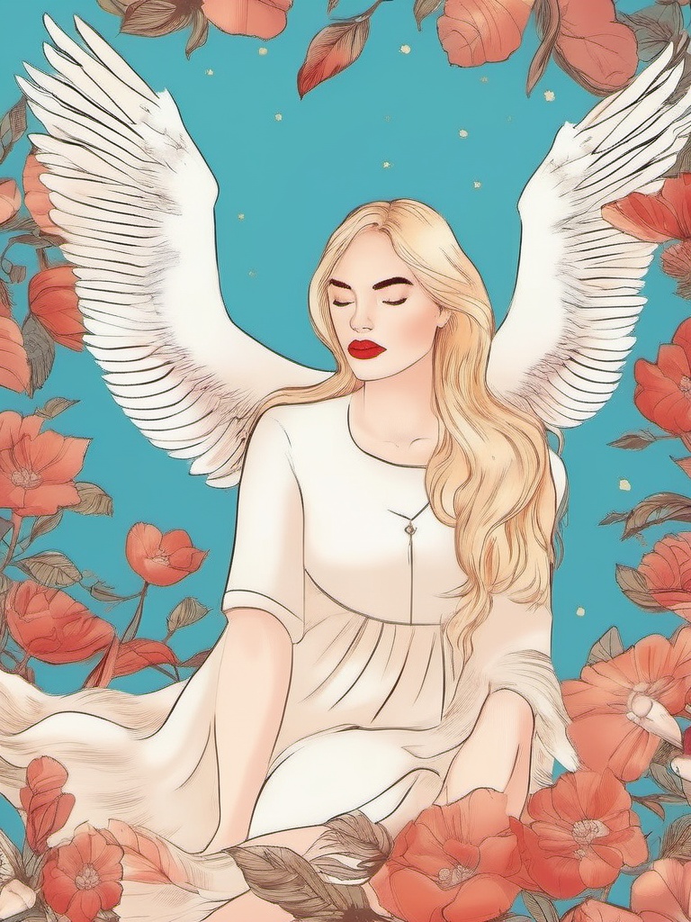 1NK ,  ,  The illustration shows a young woman with long blonde hair and red lipstick on Tensor.Art