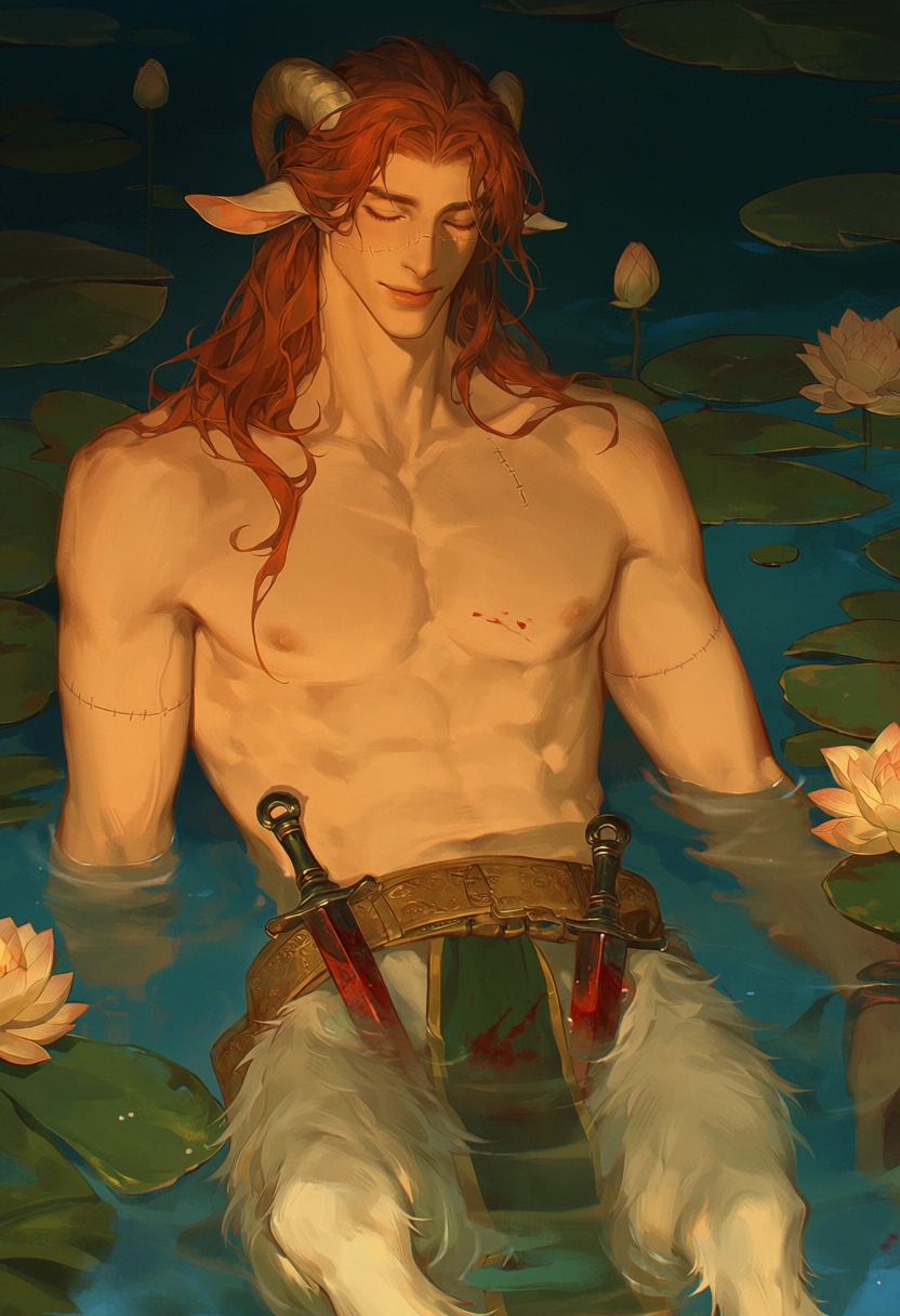 1boy,  solo,  satyr on Tensor.Art