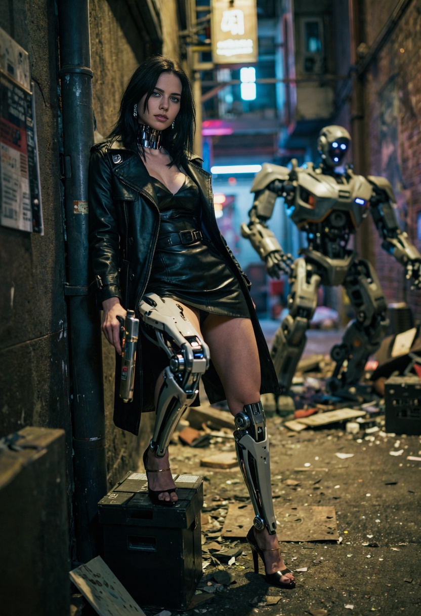 cyberpunk setting,  sci fi,  neon lighting on Tensor.Art