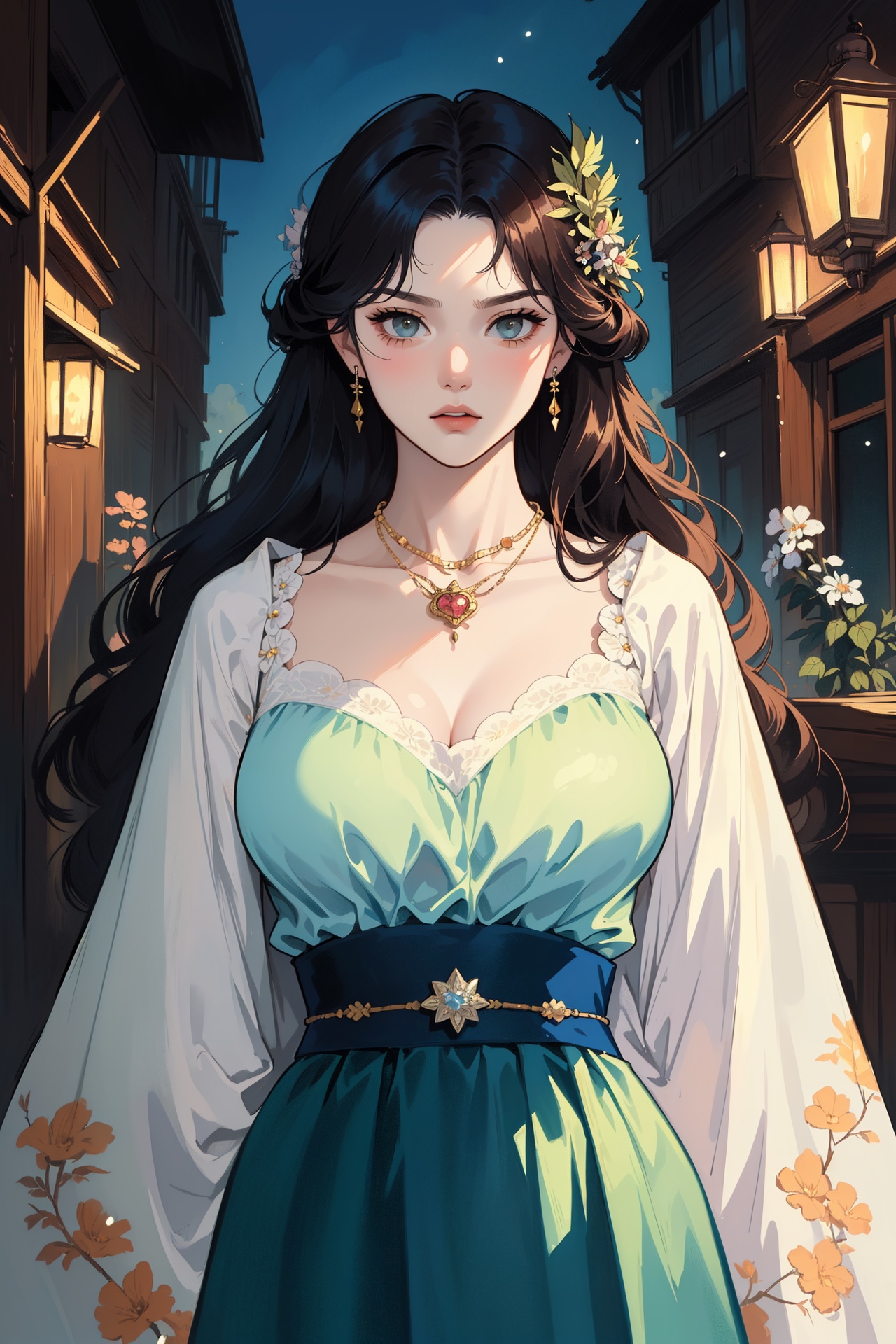 Positive prompt:,  cinematic film still lady,  large breast on Tensor.Art
