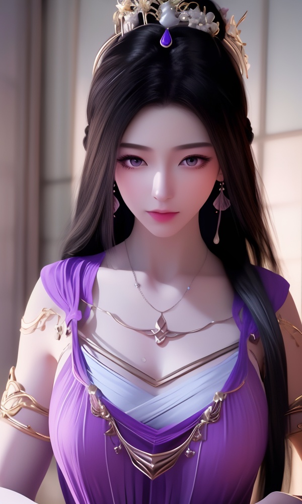 (,1girl, ,best quality, ),looking at viewer, <lora:395-DA-凡人修仙传-紫灵:0.8> ,ultra detailed background,ultra detailed background,ultra realistic 8k cg,, ,masterpiece, (( , )),, ,tamari \(flawless\),  ,   cure blossom,  ,,  (()), (), ,, , jewelry, necklace, solo, , , , hair_ornament, , earrings,large breasts,,  , ,