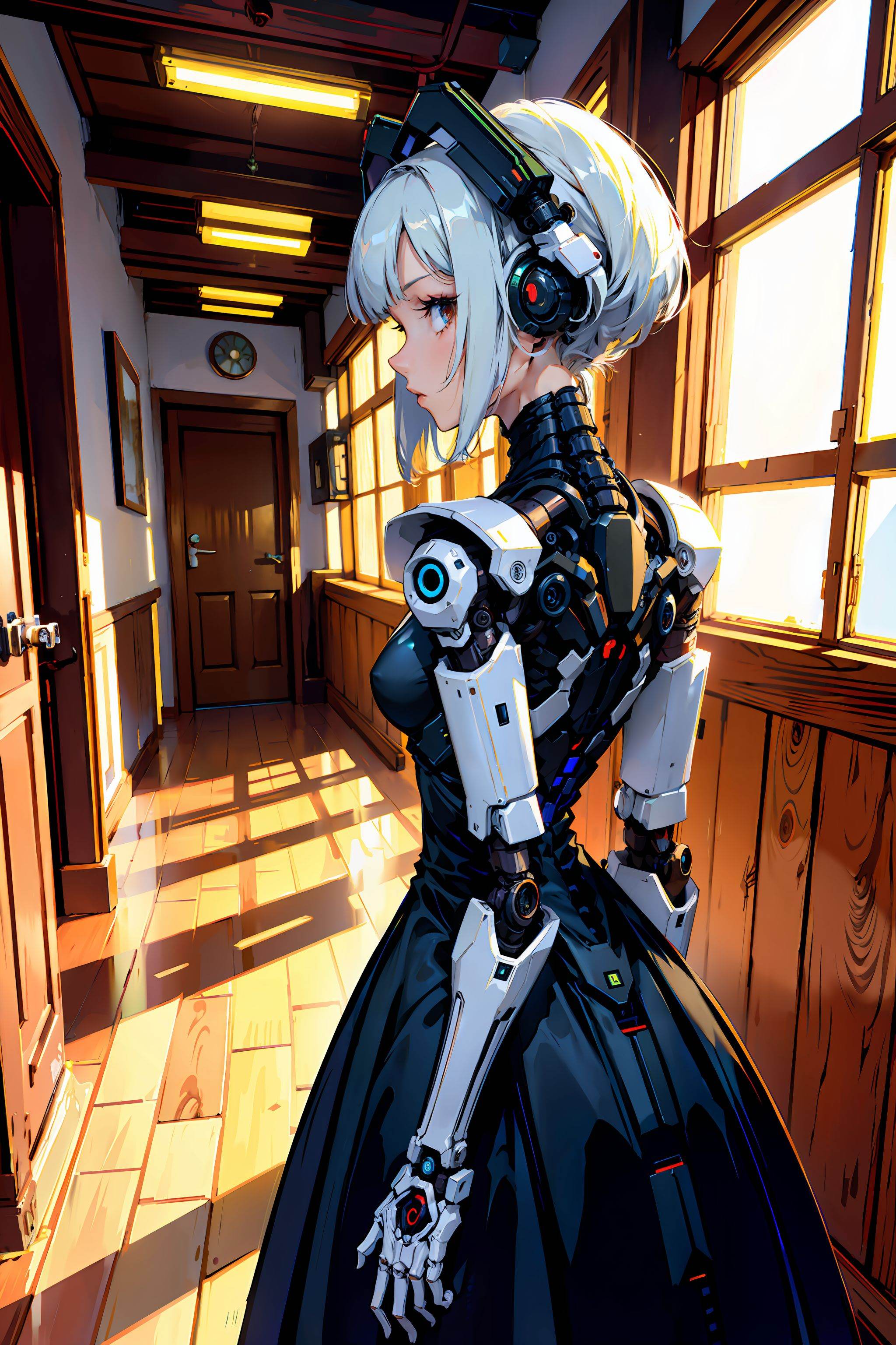 android,  robot joints,  maid dress on Tensor.Art