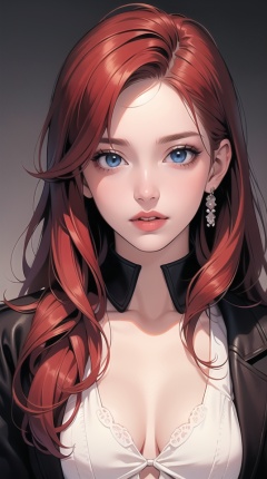 (best quality), ((masterpiece)), (highres), illustration, original, extremely detailed,1girl, solo, long hair, red hair, blue eyes, science fiction, lips