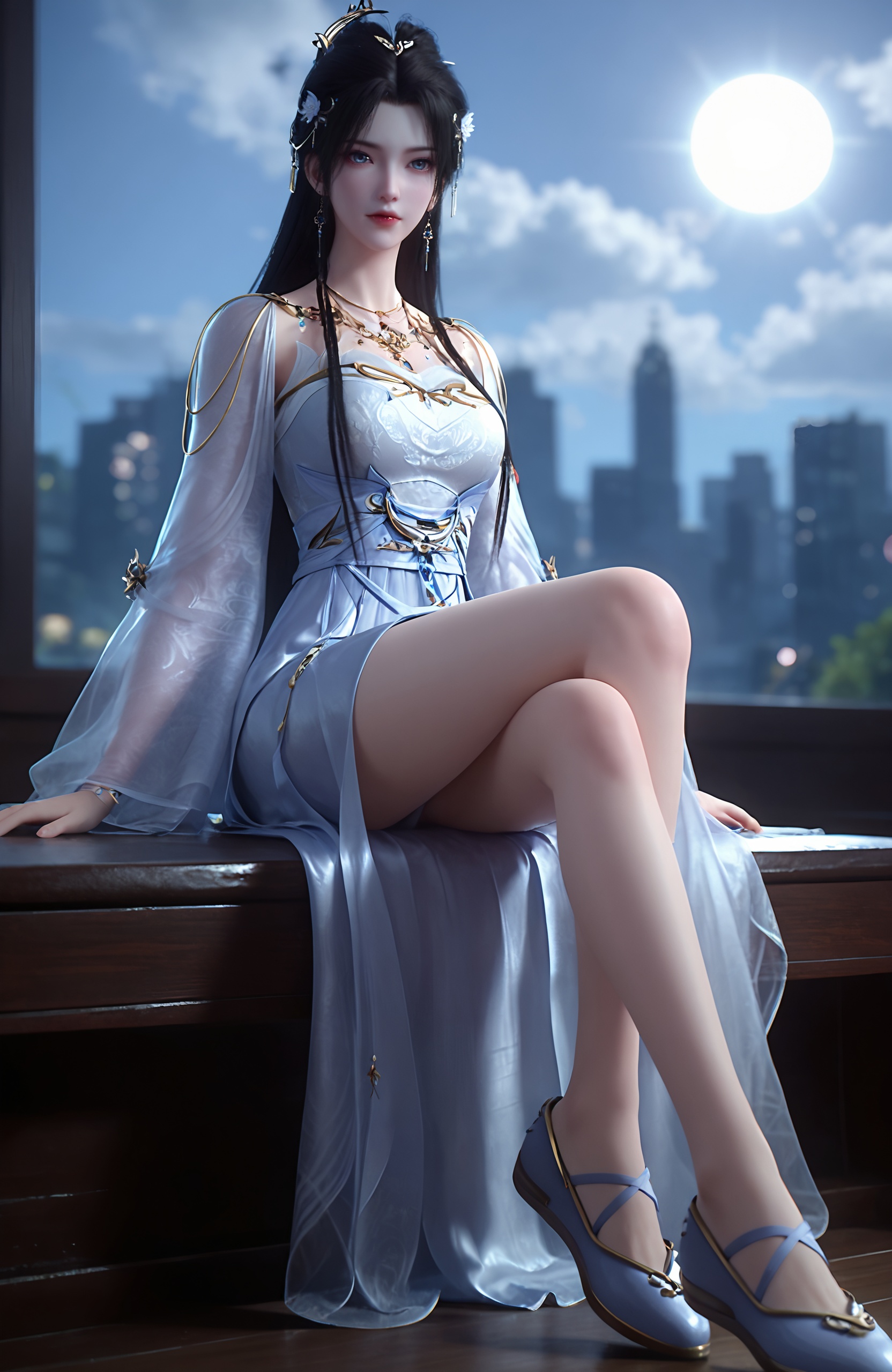 1girl,  long hair,  hair ornament by 漫 on Tensor.Art