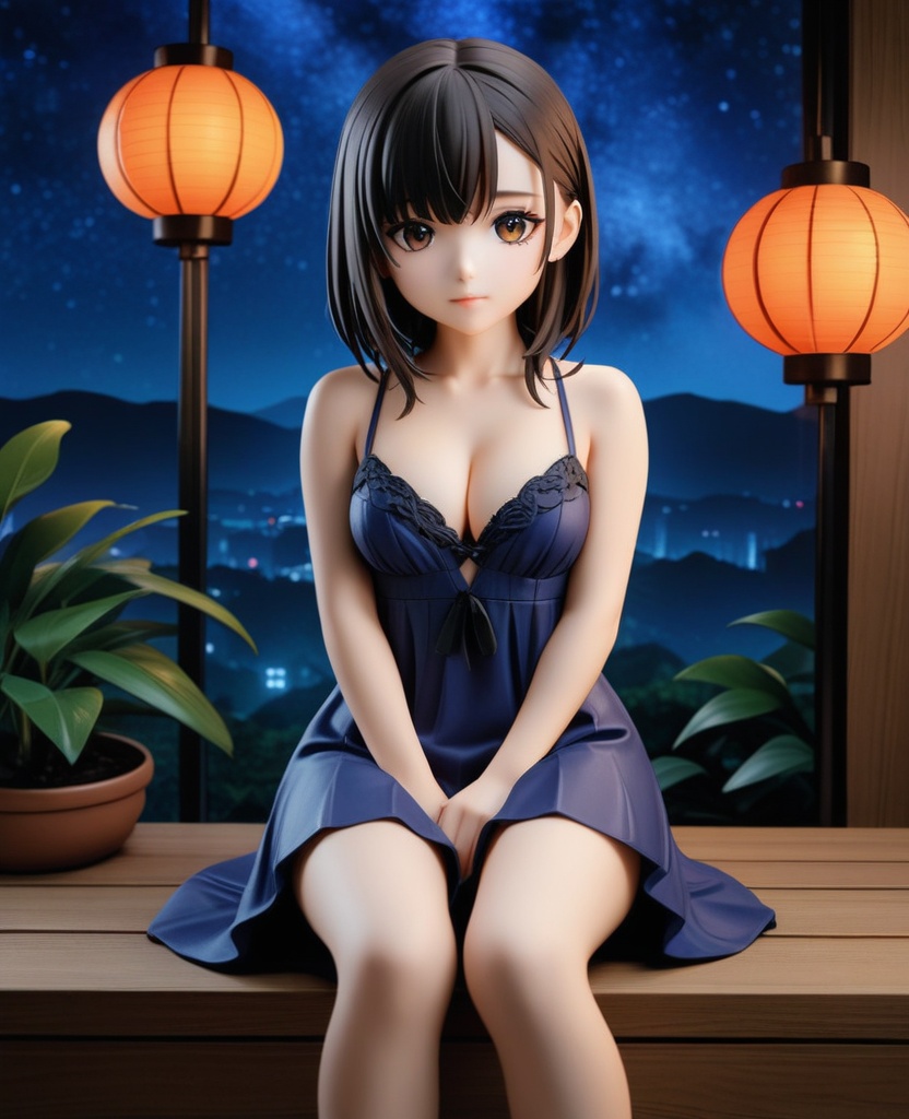 (,1girl, ,best quality, ),looking at viewer,  ,ultra detailed background,ultra detailed background,ultra realistic 8k cg, ,masterpiece, (( , )),,  fiction,mole, , ,      ,, 1girl,butterfly sitting,  night, star_\(sky\)(cleavage),