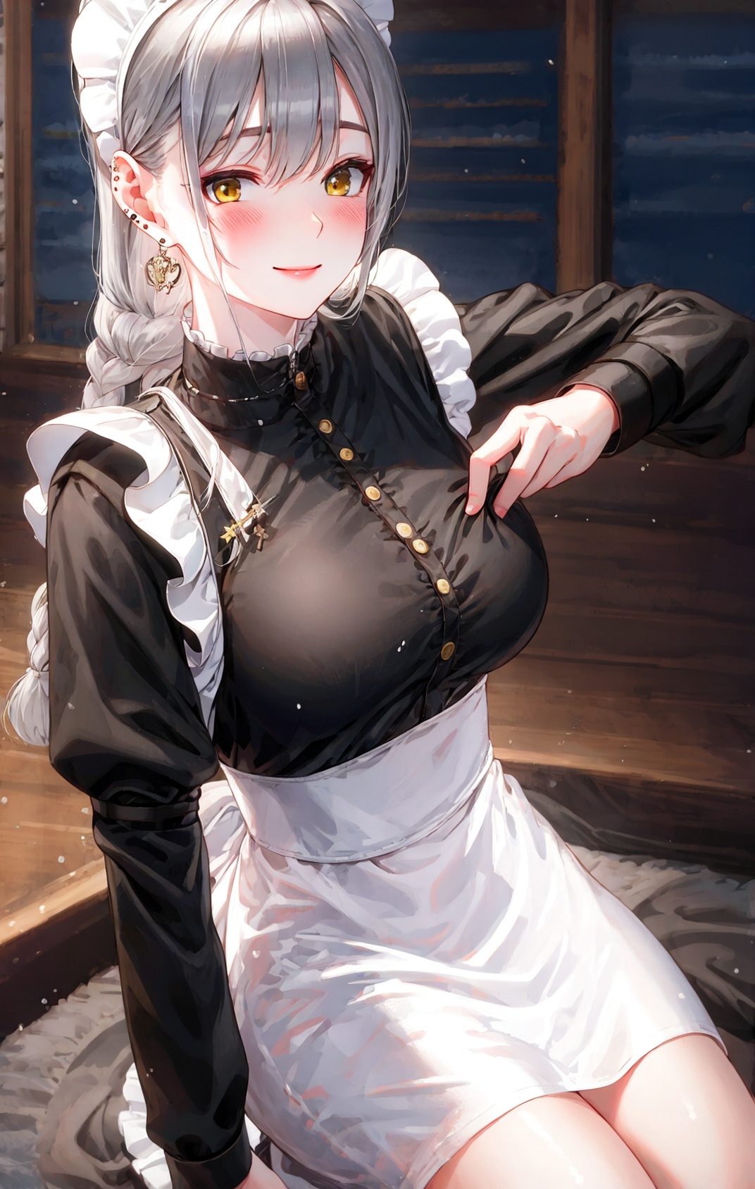 1girl,  apron,  apron_lift on Tensor.Art