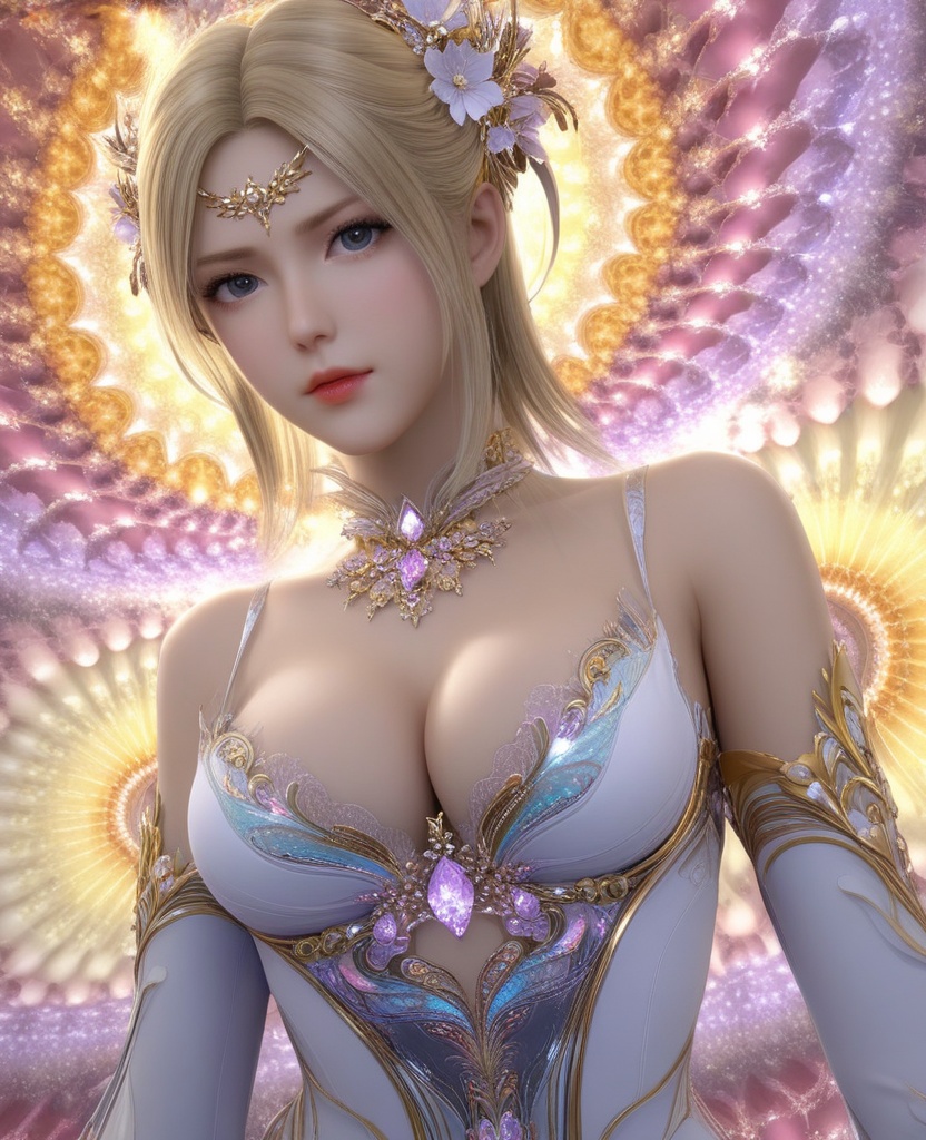 <lora:572-DA-XL-斗罗大陆-千仞雪:0.8>(,1girl, ,best quality, ),looking at viewer,,anime,(masterpiece, top quality, best quality, official art, beautiful and aesthetic:1.2), (1girl)	, , (cleavage),extreme detailed,(fractal art:1.3),colorful, flowers ,highest detailed,()    (cleavage), (),