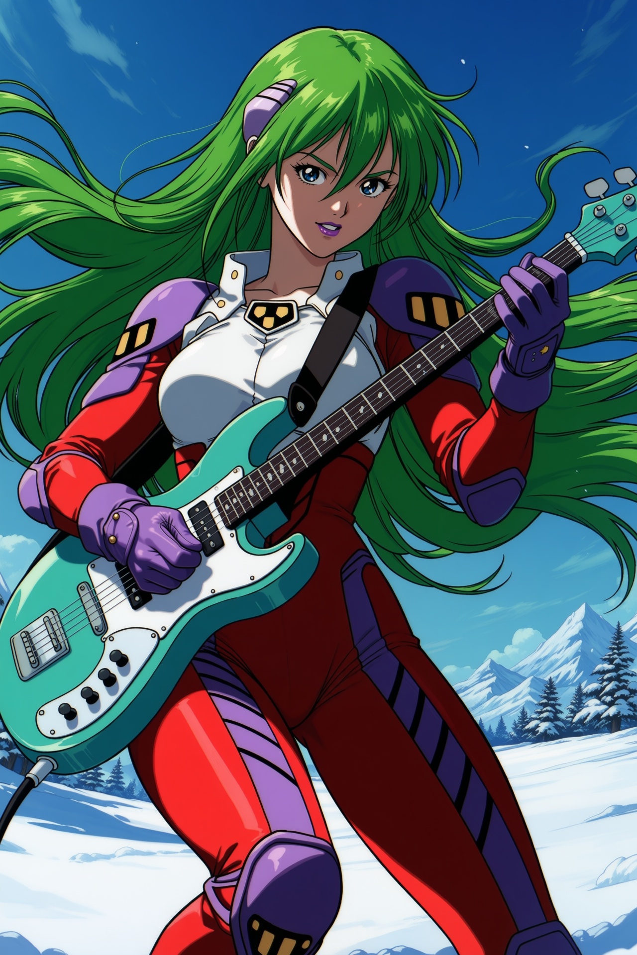 Emilia_Jenius,  green hair,  long hair on Tensor.Art