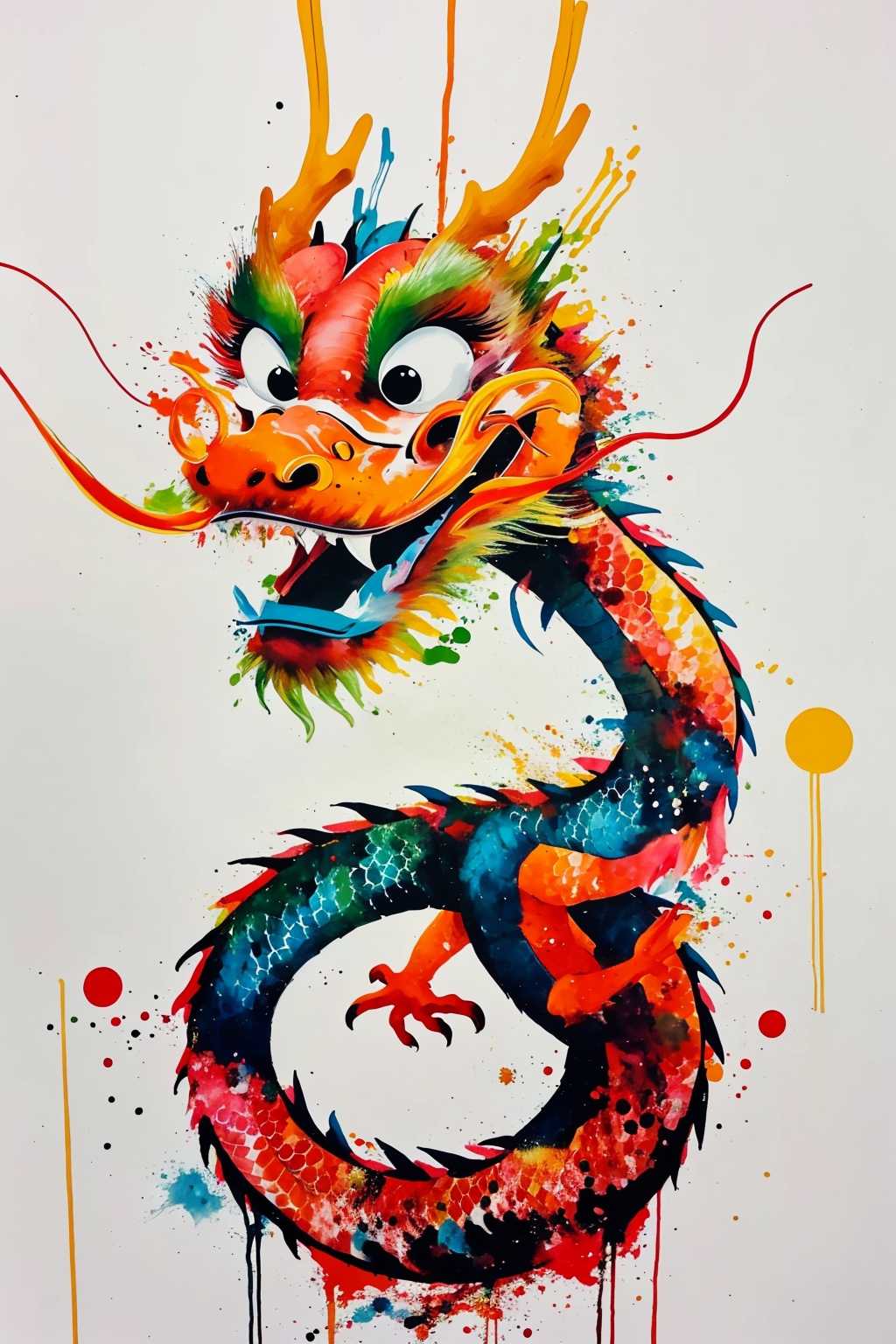 lcxl,looking at viewer,white background,no humans,traditional media,animal focus,<lora:lcxl:0.8>,dragon,, masterpiece, best quality,