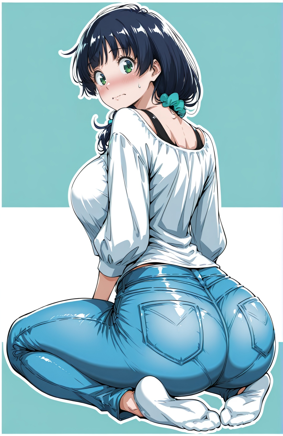 yamamura ami,  dark hair,  green eyes on Tensor.Art