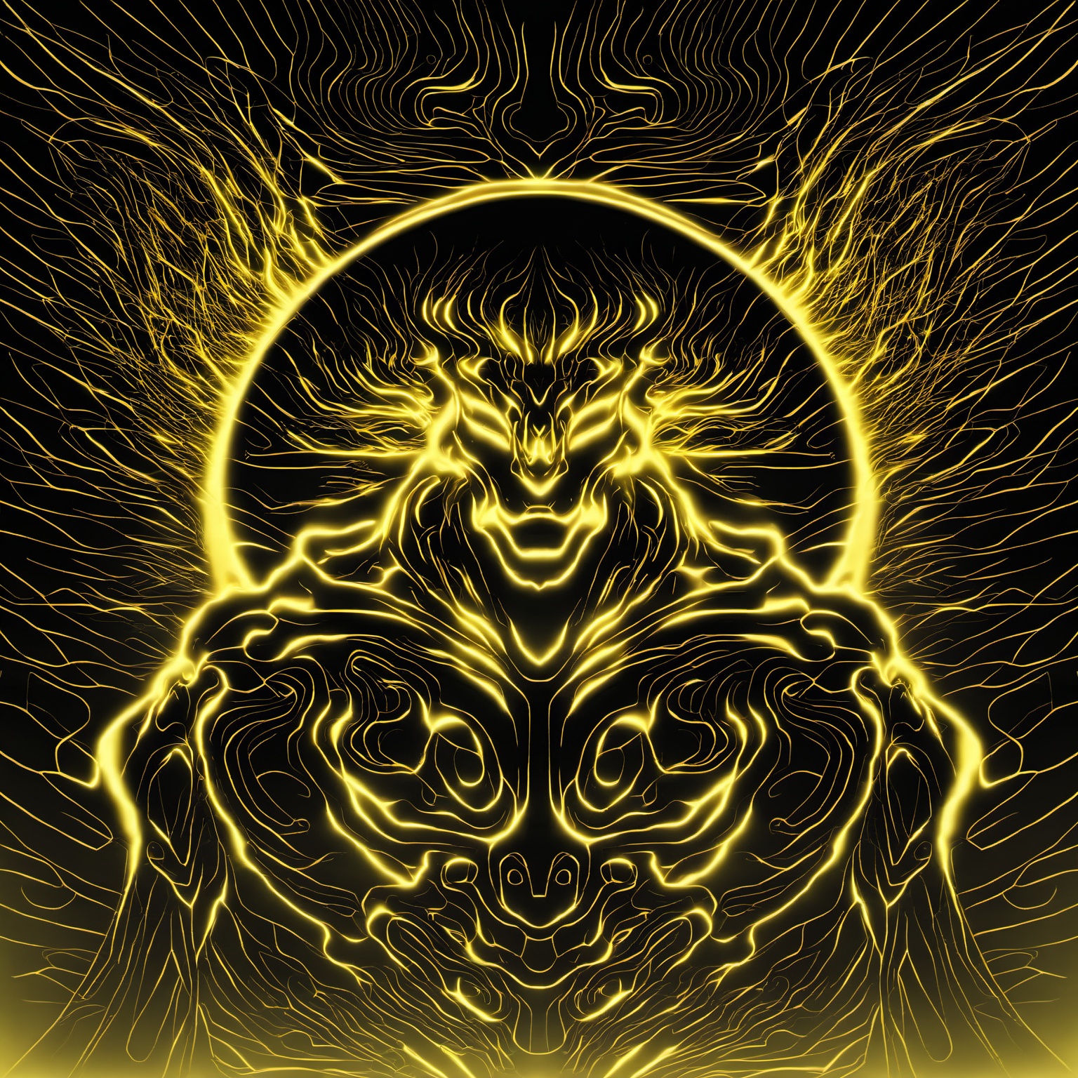 a projection of immortal,halo,<lora:eastern_mythology_xl:0.8>,golden line,