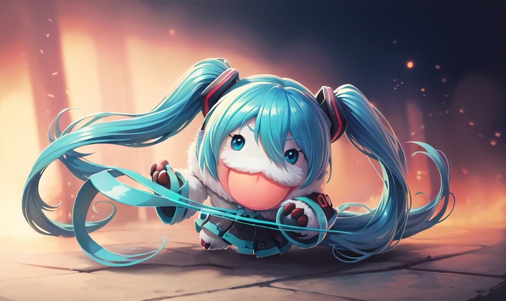 <lora:poloo-000054:0.6>, poloo, hatsune miku, 