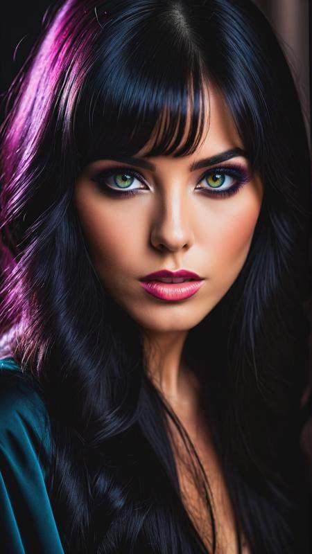 RAW photo of a woman Mara Moseta,  long black hair,  makeup on Tensor.Art