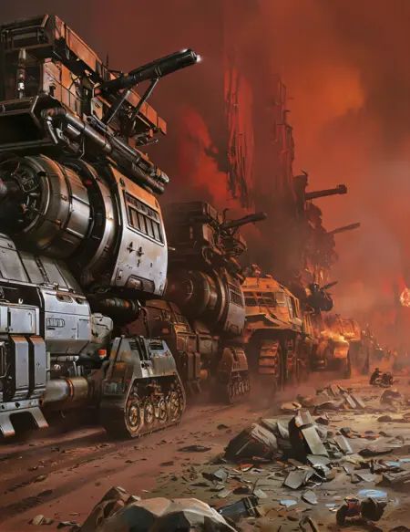 Yurimazum art style. A photo-realistic digital illustration shoot from a far camera angle about a futuristic,  sci-fi scen...