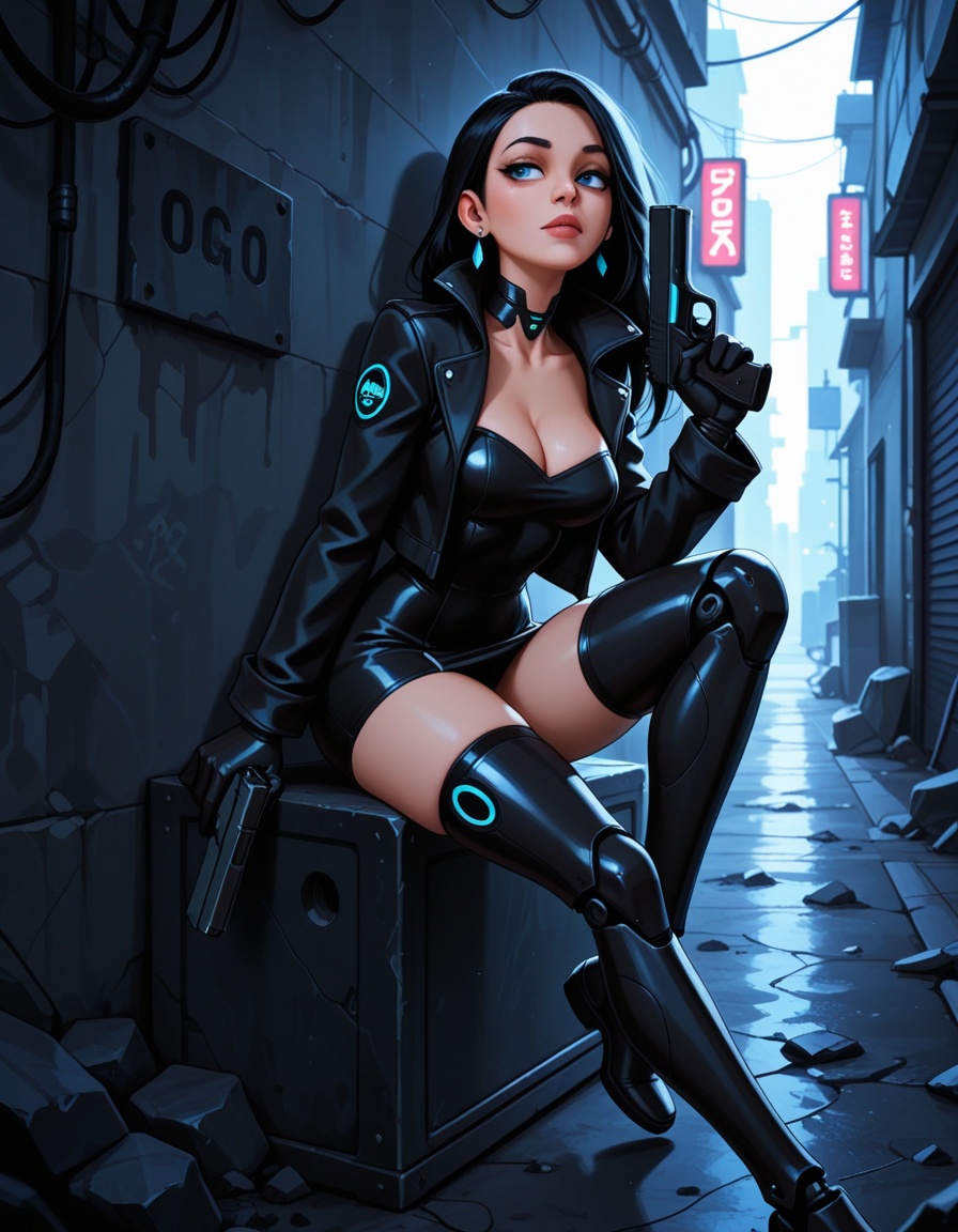 ehponyscore,  ehpcinematic,  cyberpunk setting on Tensor.Art