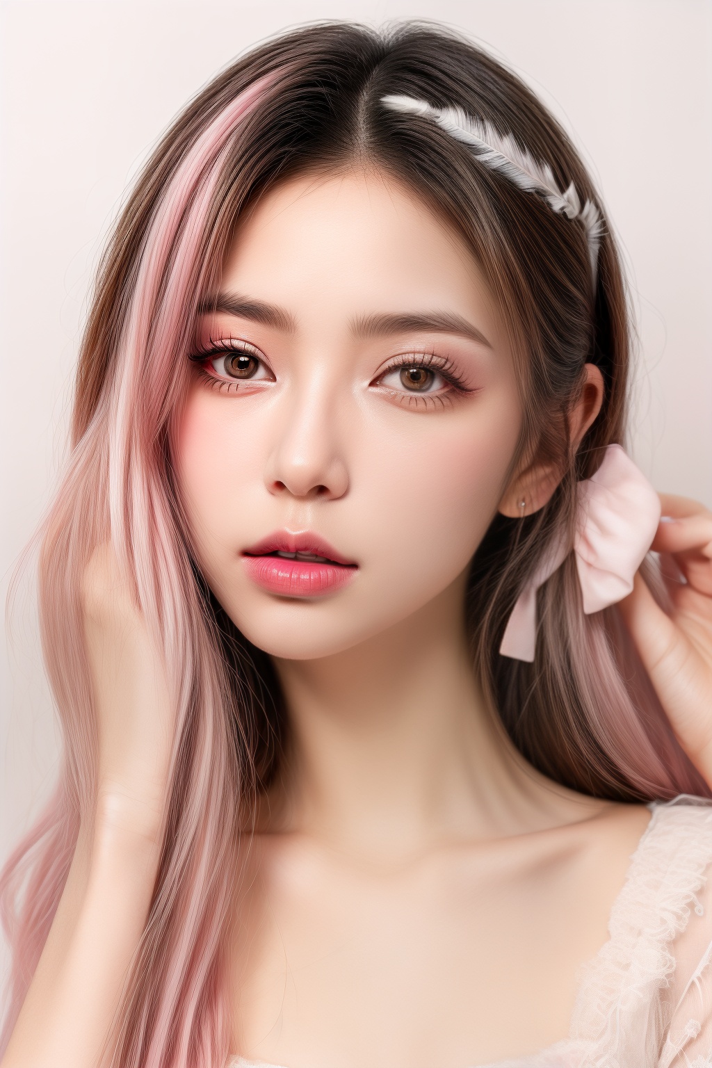 ((nail polish,  eyeliner,  eyelashes on Tensor.Art