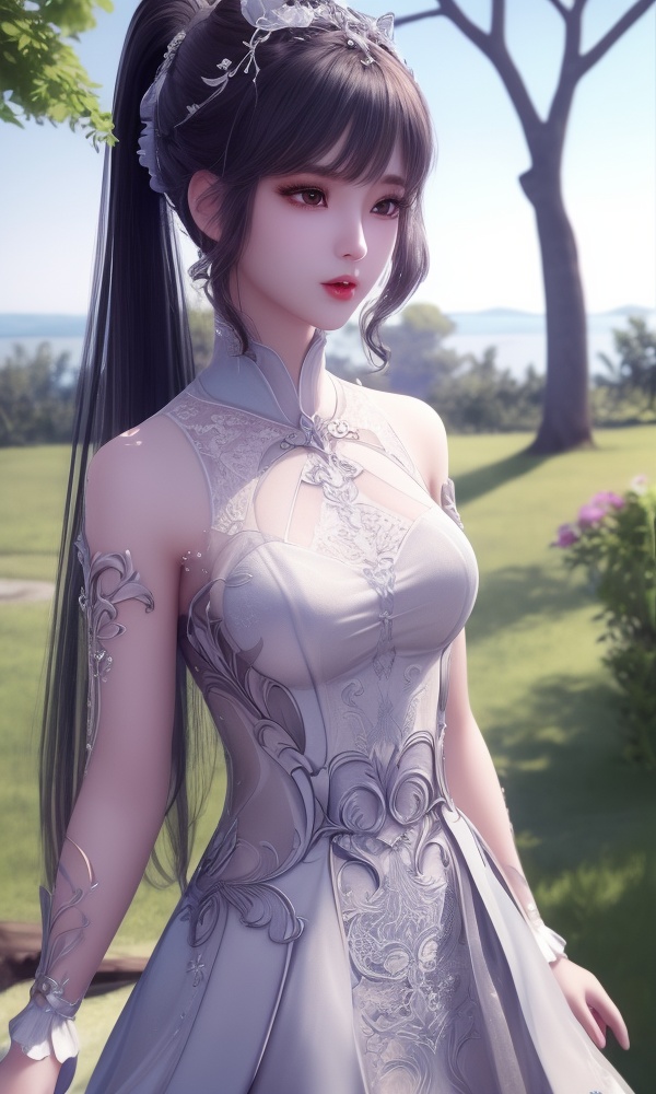 (,1girl, ,best quality, )<lora:358-DA-斗罗大陆-小舞V2-成年:0.7>,, ultra detailed background,ultra detailed background,ultra realistic 8k cg,,masterpiece, (( , )), fiction,mole,  ,tamari \(flawless\),    ,see-through, lace, (()),(((, solo, sun, , bare_tree, )))