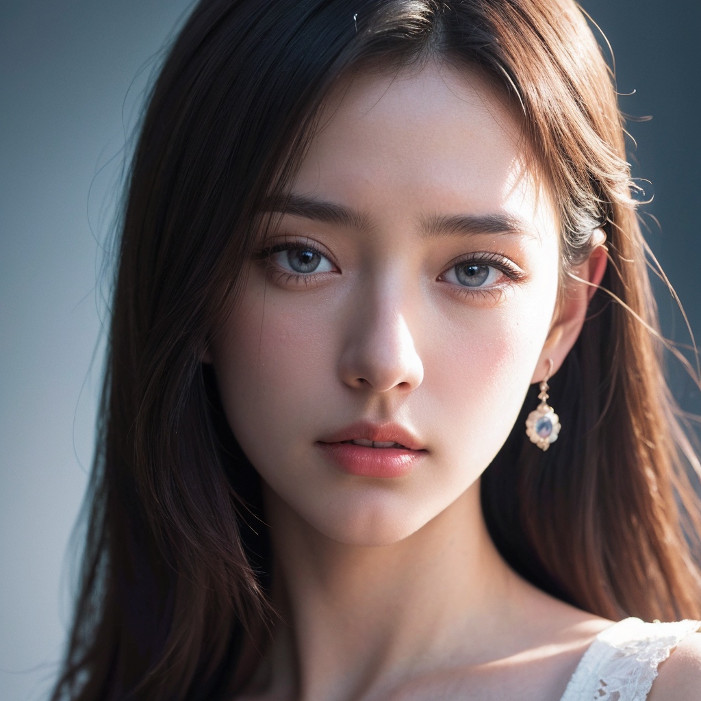 (best quality:1.4),(masterpiece:1.4),(photorealistic:1.4),(Realistic:1.2),(ultra high res, raw photo:1.4),(hdr, hyperdetailed:1.2),(8K:1.2),cinematic photo 1girl,close up to face,<lora:light_slider_v10:5>,(white background:1.2),<lora:AgainMix_SkinTone_v1:0.3>,