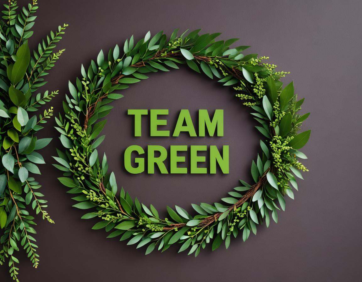 wreath design with the words TEAM GREEN. on Tensor.Art