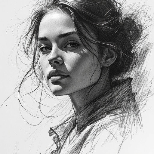 Pencil drawing,  pencil strokes,  pencil drawing on Tensor.Art